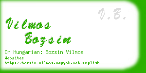 vilmos bozsin business card